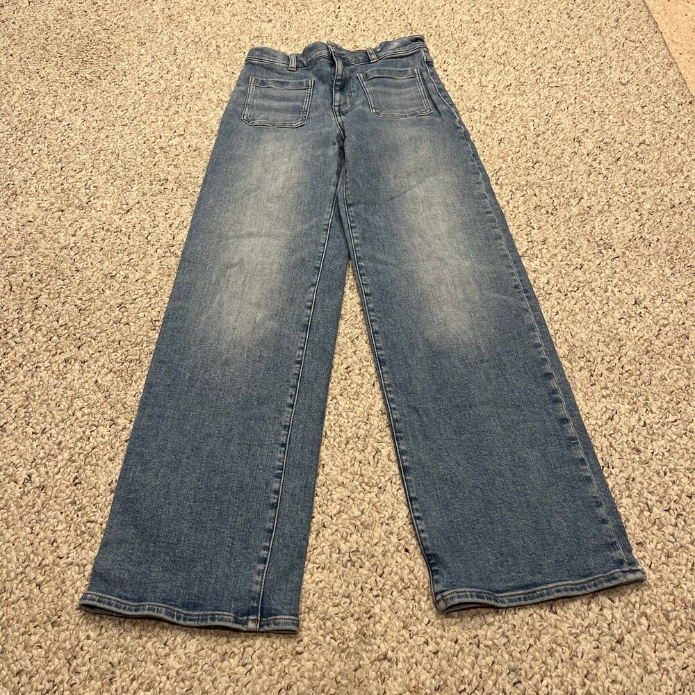 Madewell Emmett Wide Leg Jeans 25 Patch Pocket Denim Normcore Casual Classic